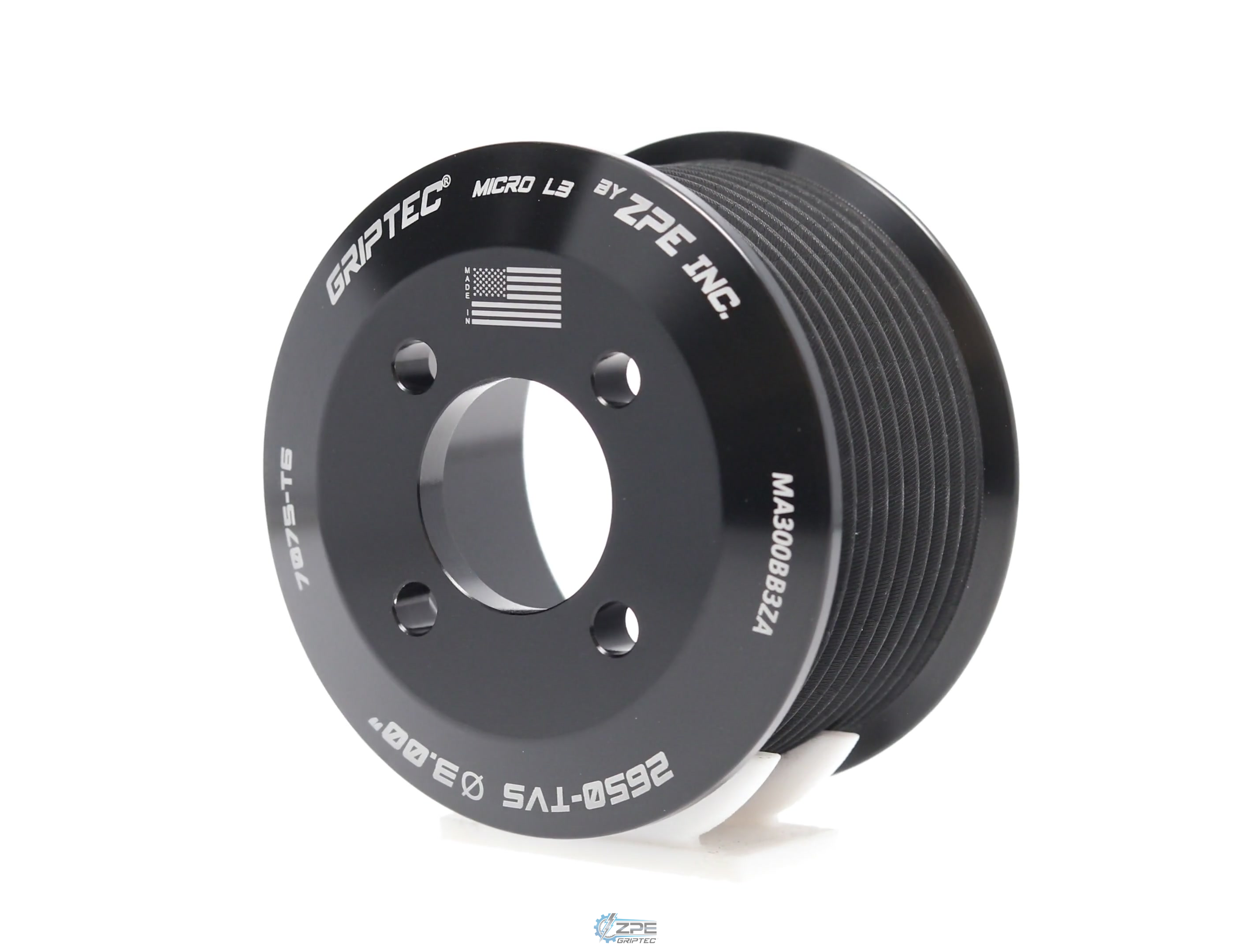 3.00" 10 Rib ZPE GripTec® 2pc Magnuson LSA/LT4 2650 TVS L3 Black Pulley Only